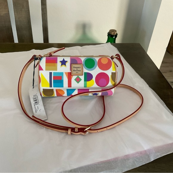 Dooney & Bourke Handbags - Dooney & Bourke Art Deco multi White Colorful Buffy Crossbody Handbag, NWT